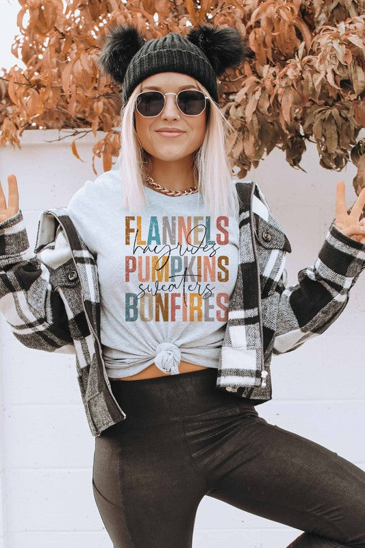 Flannel Pumpkin Bonfire T-shirt