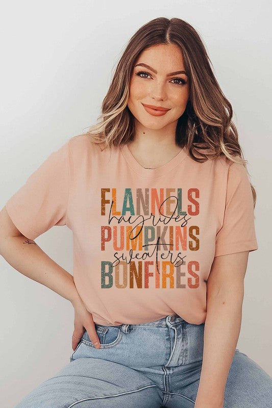 Flannel Pumpkin Bonfire T-shirt