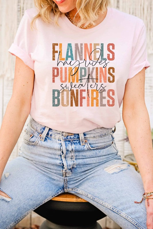 Flannel Pumpkin Bonfire T-shirt