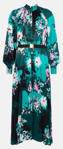 Floral Maxi Dress in Satin Fabric