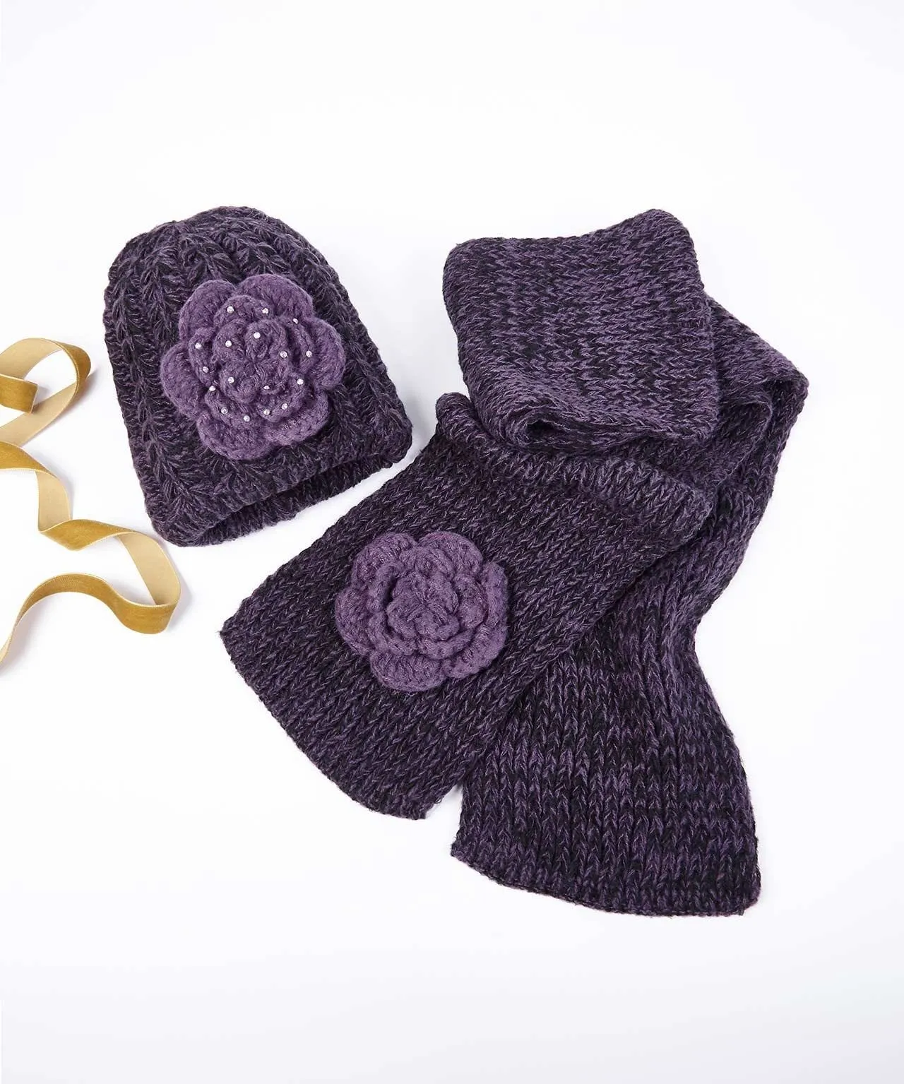 Flower Hat Scarf Set