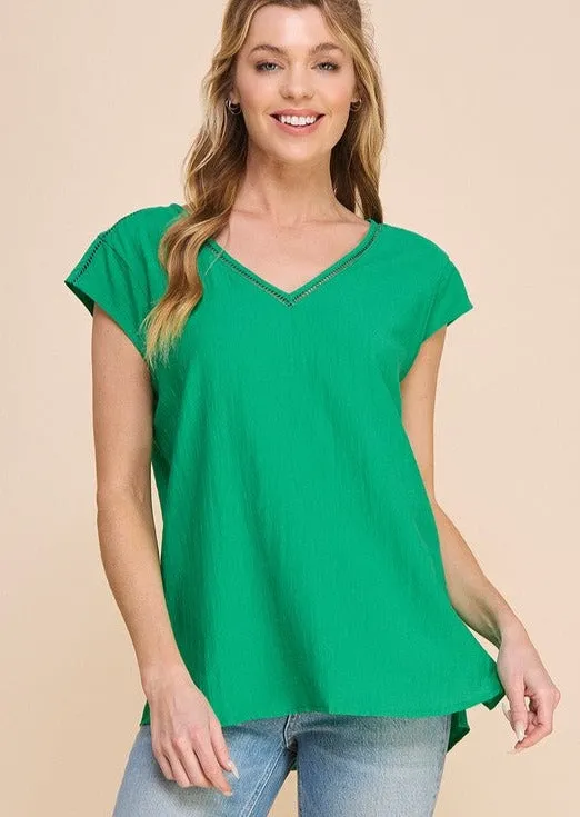 Flowy Neck Detail Vneck - 3 Colors Promotion.