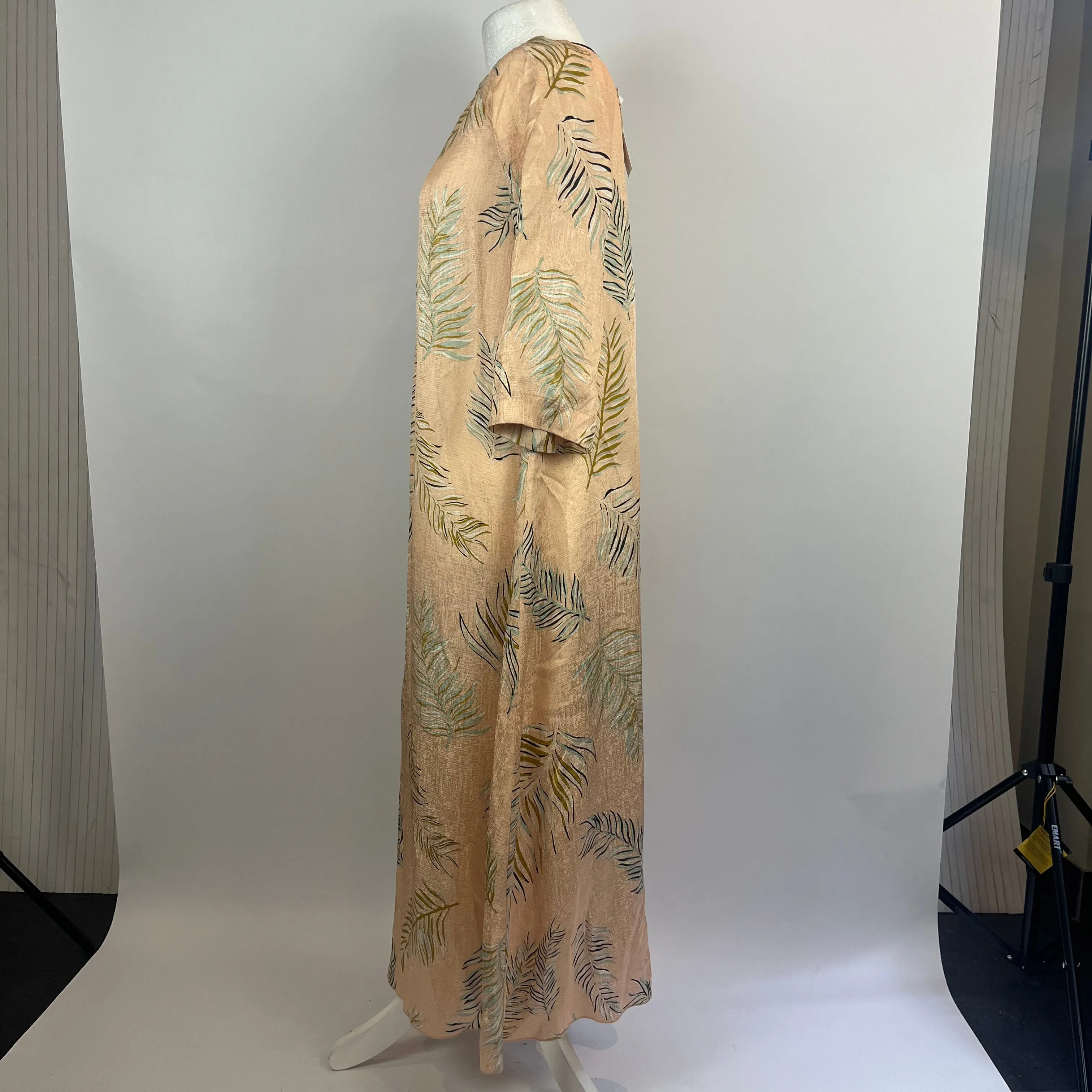 Forte Forte Silk Maxi Dress - Peach & Green Fern Print