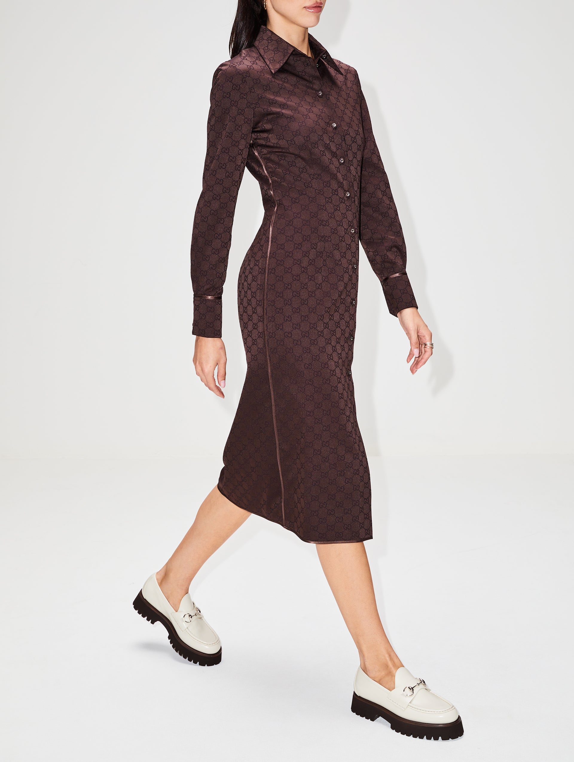 GG Long Sleeve Shirt Dress