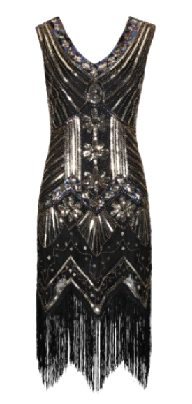 Gloria Flapper Dress Gold 1920s