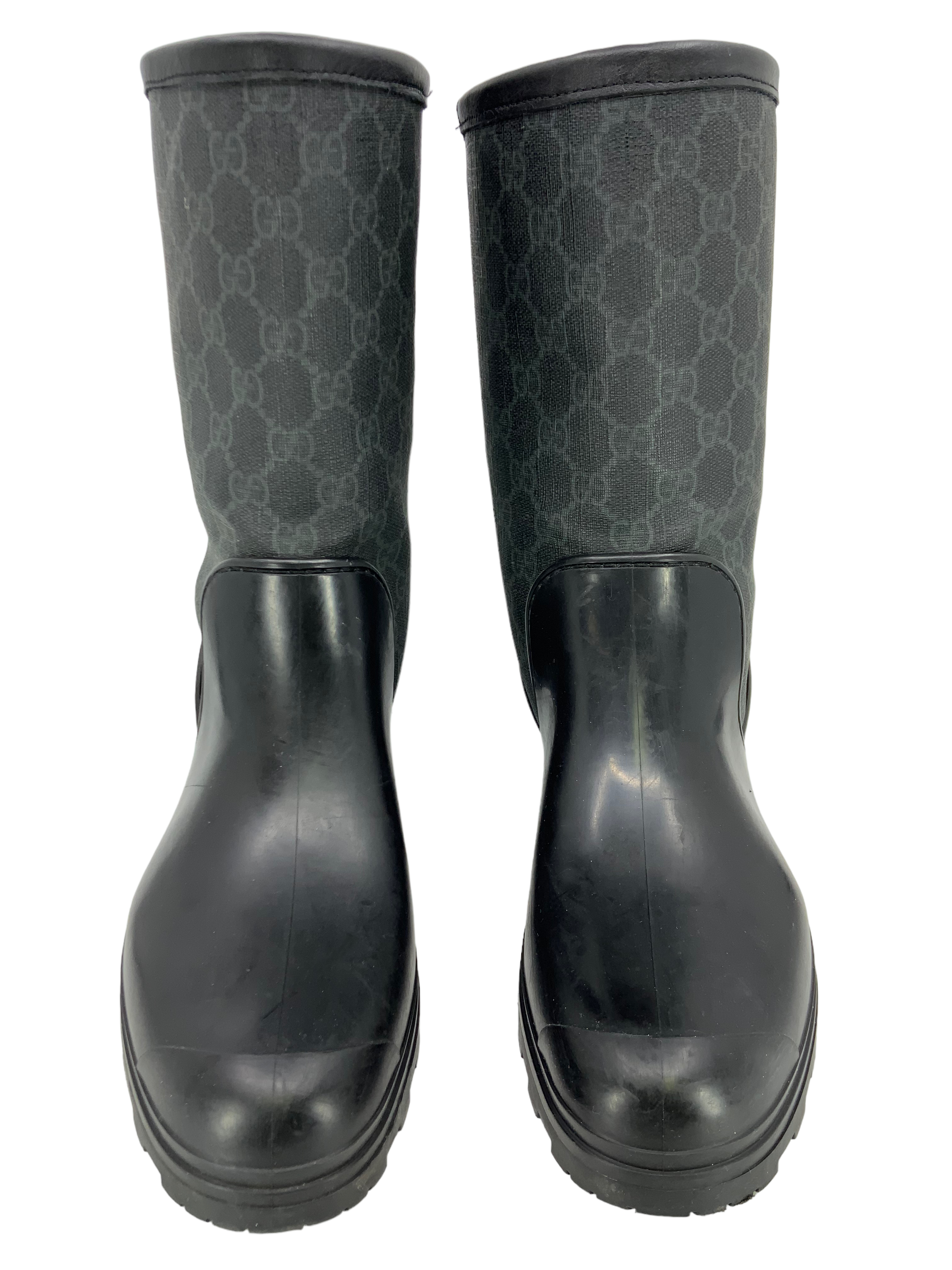 Gucci GG Monogram Canvas Rain Boots Size 9.