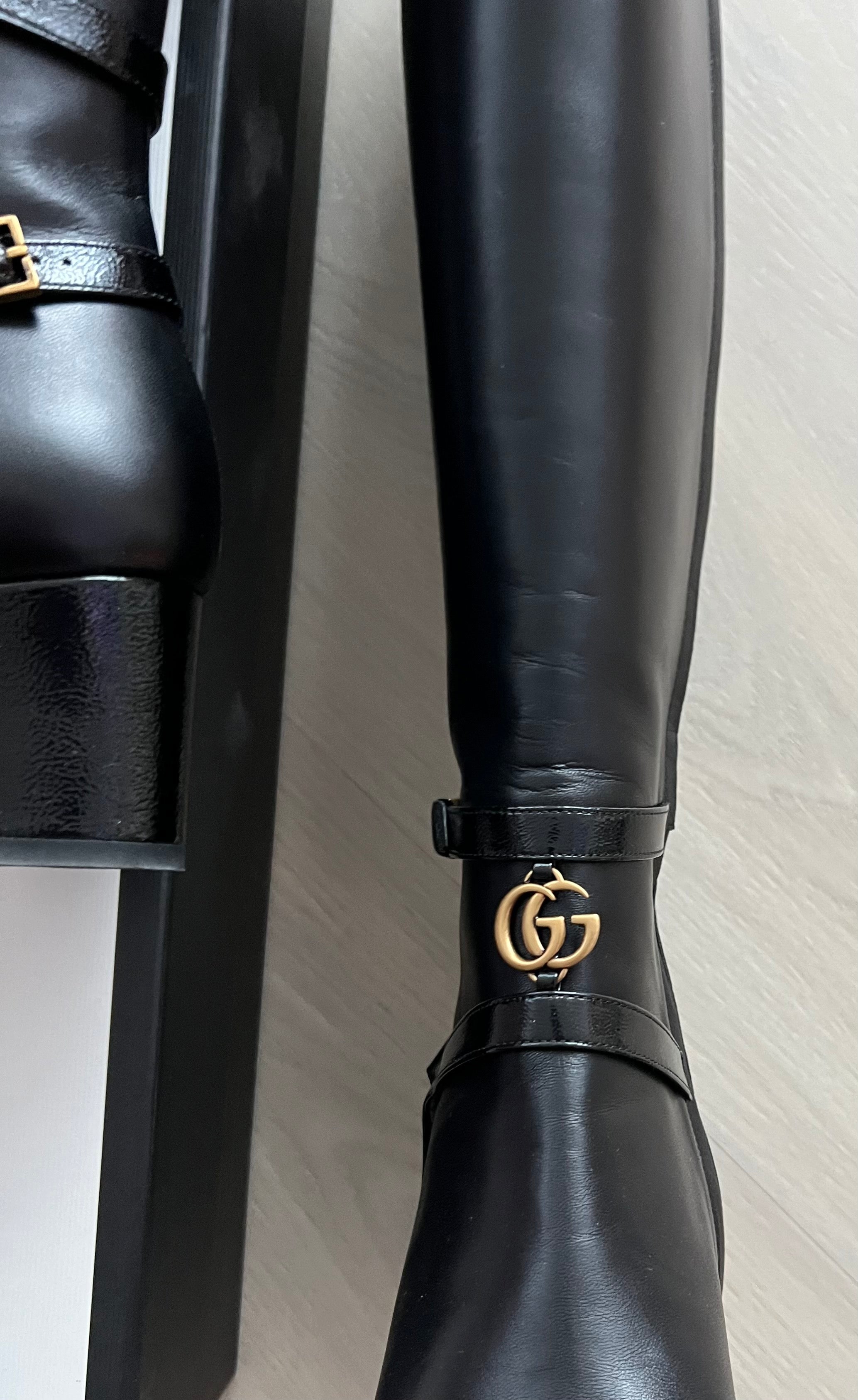 Gucci tall boots with toe cap