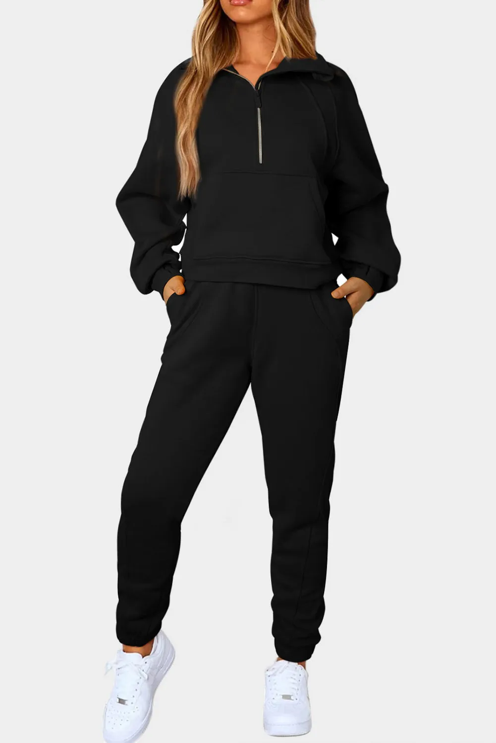 Half-Zip Sport Outfit with Pockets