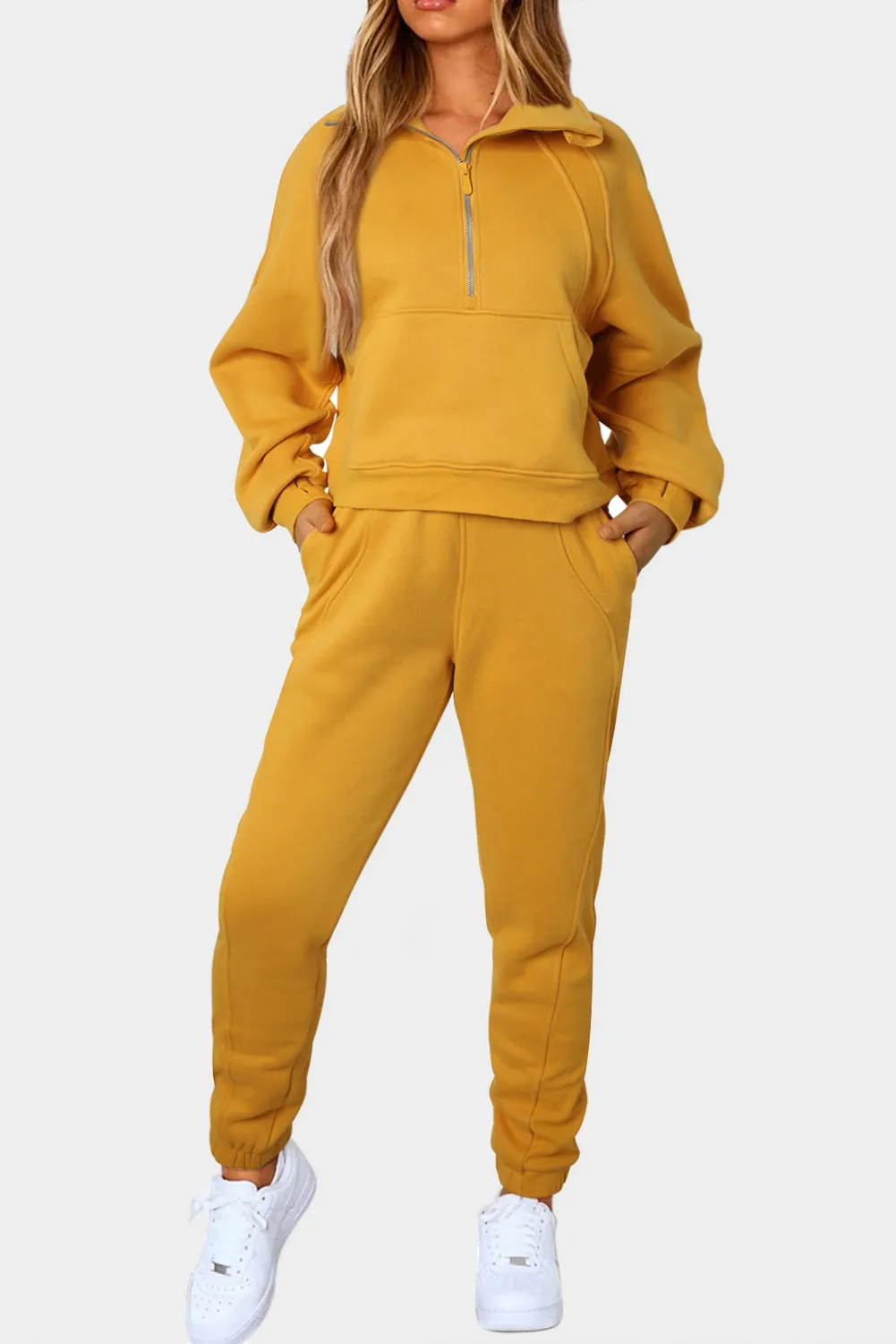 Half-Zip Sport Outfit with Pockets