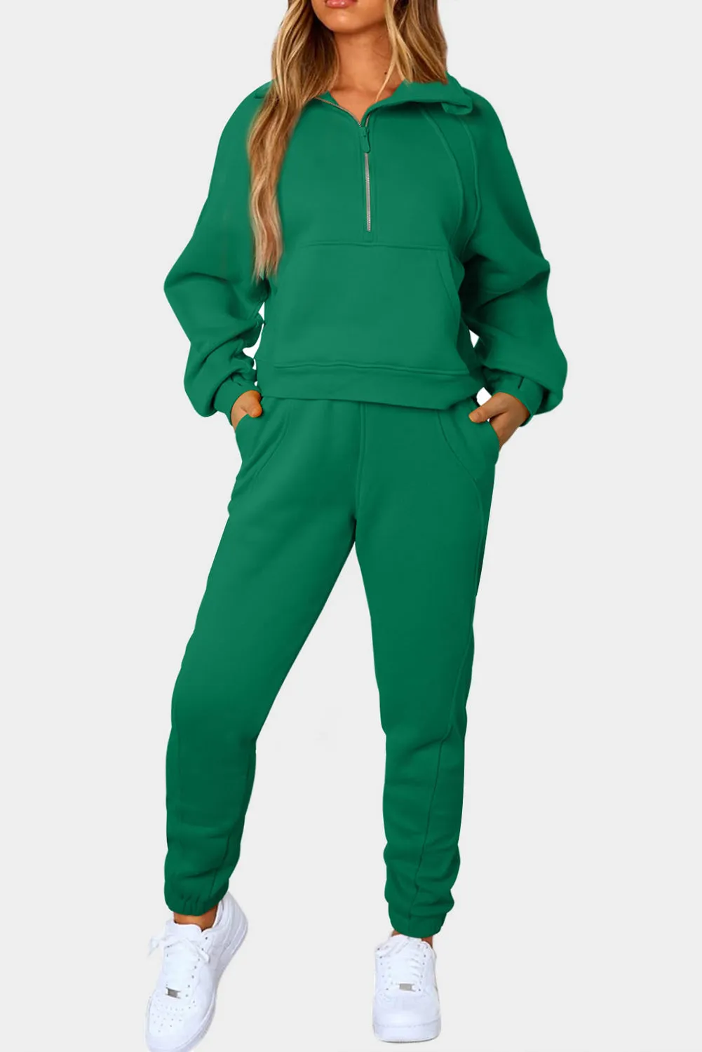 Half-Zip Sport Outfit with Pockets