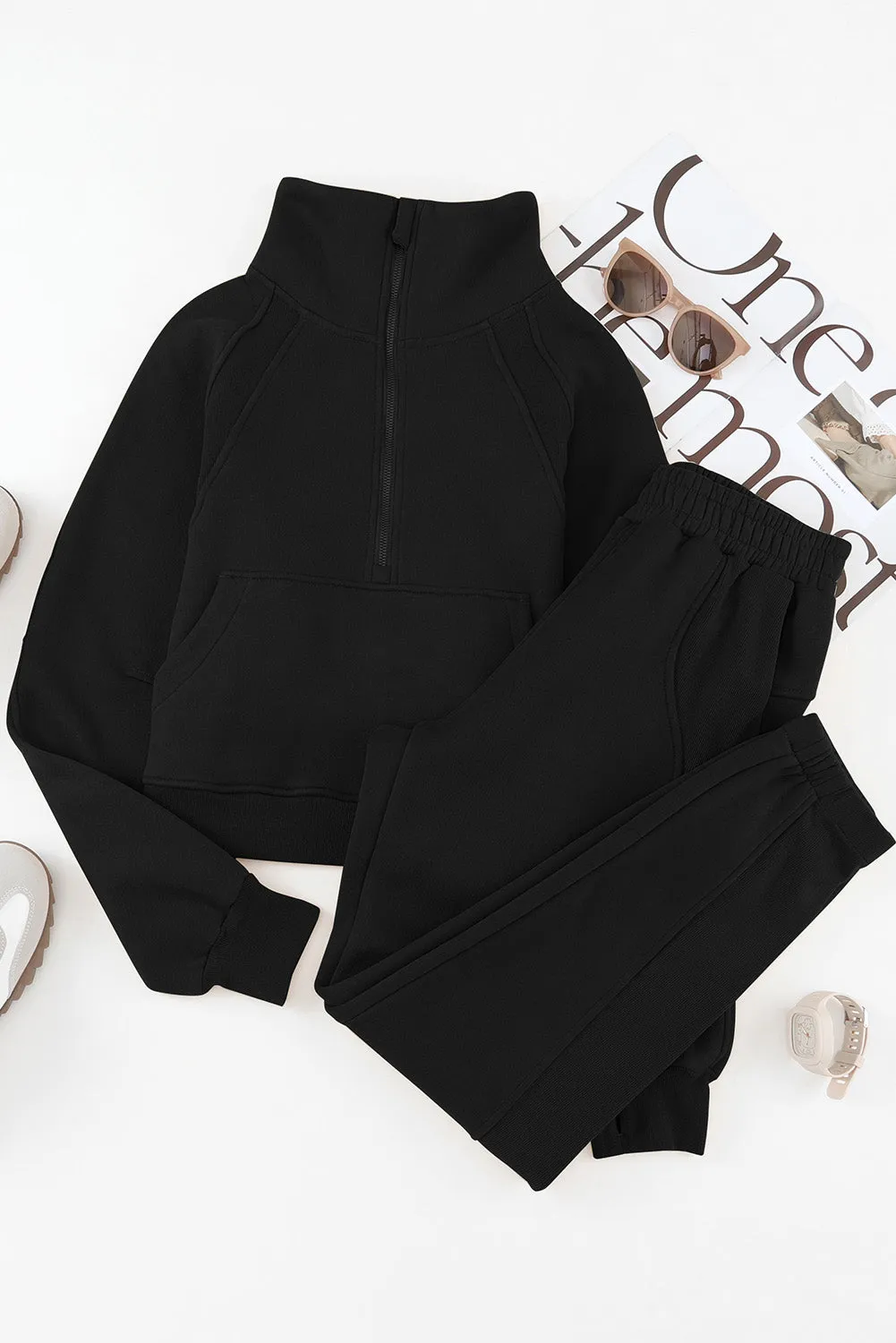 Half-Zip Sport Outfit with Pockets