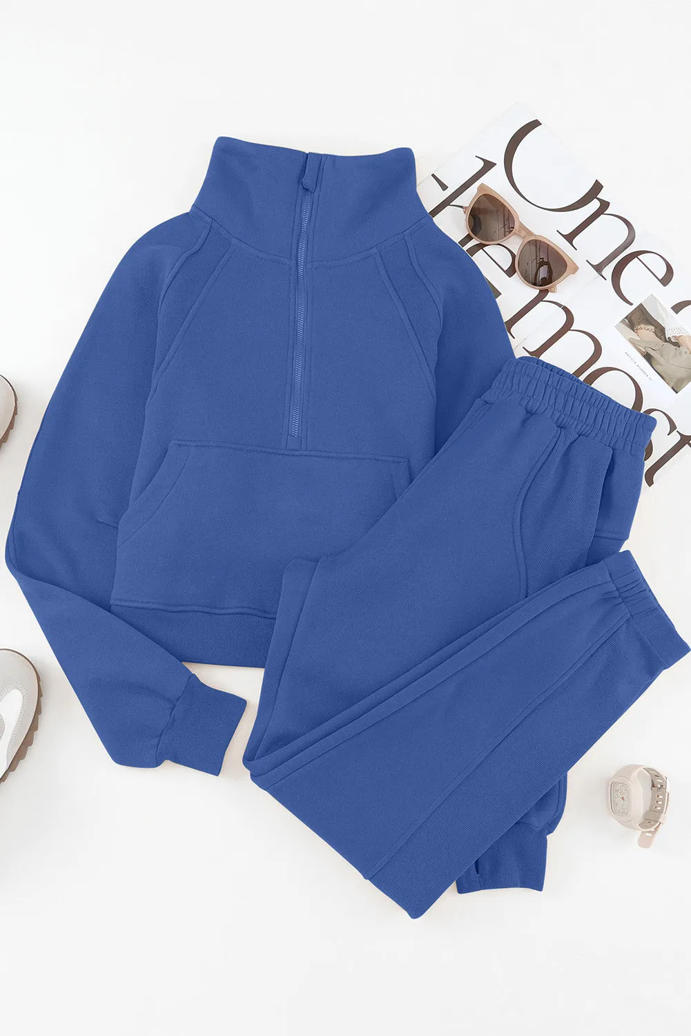 Half-Zip Sport Outfit with Pockets