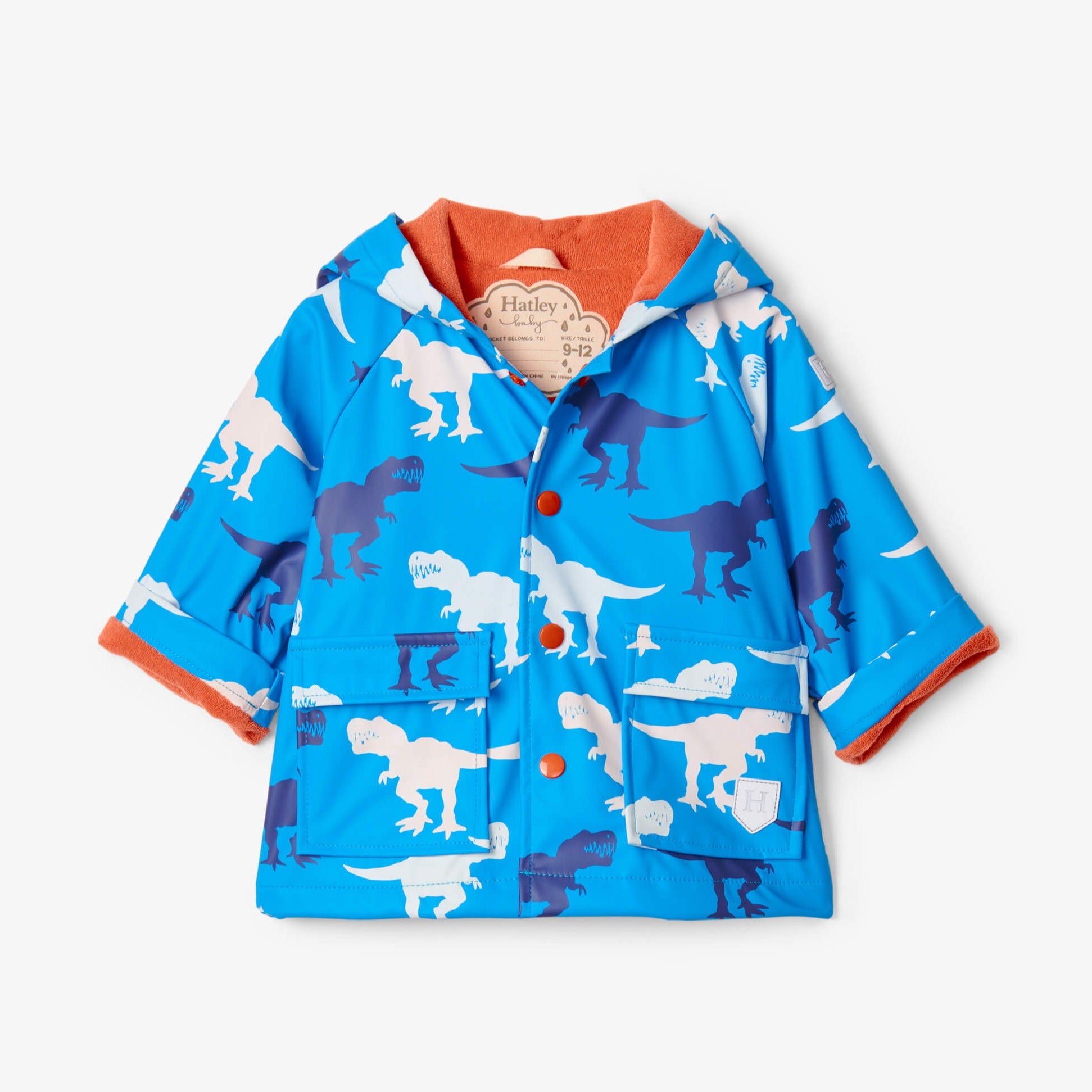 Hatley T-Rex Colour Changing Baby Raincoat