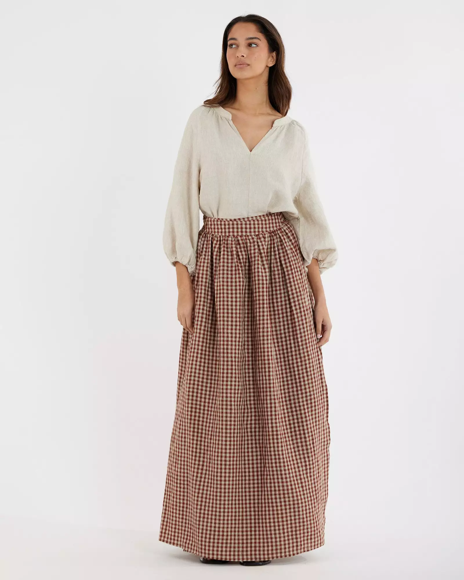 Hazel Wrap Skirt - Checkered Design