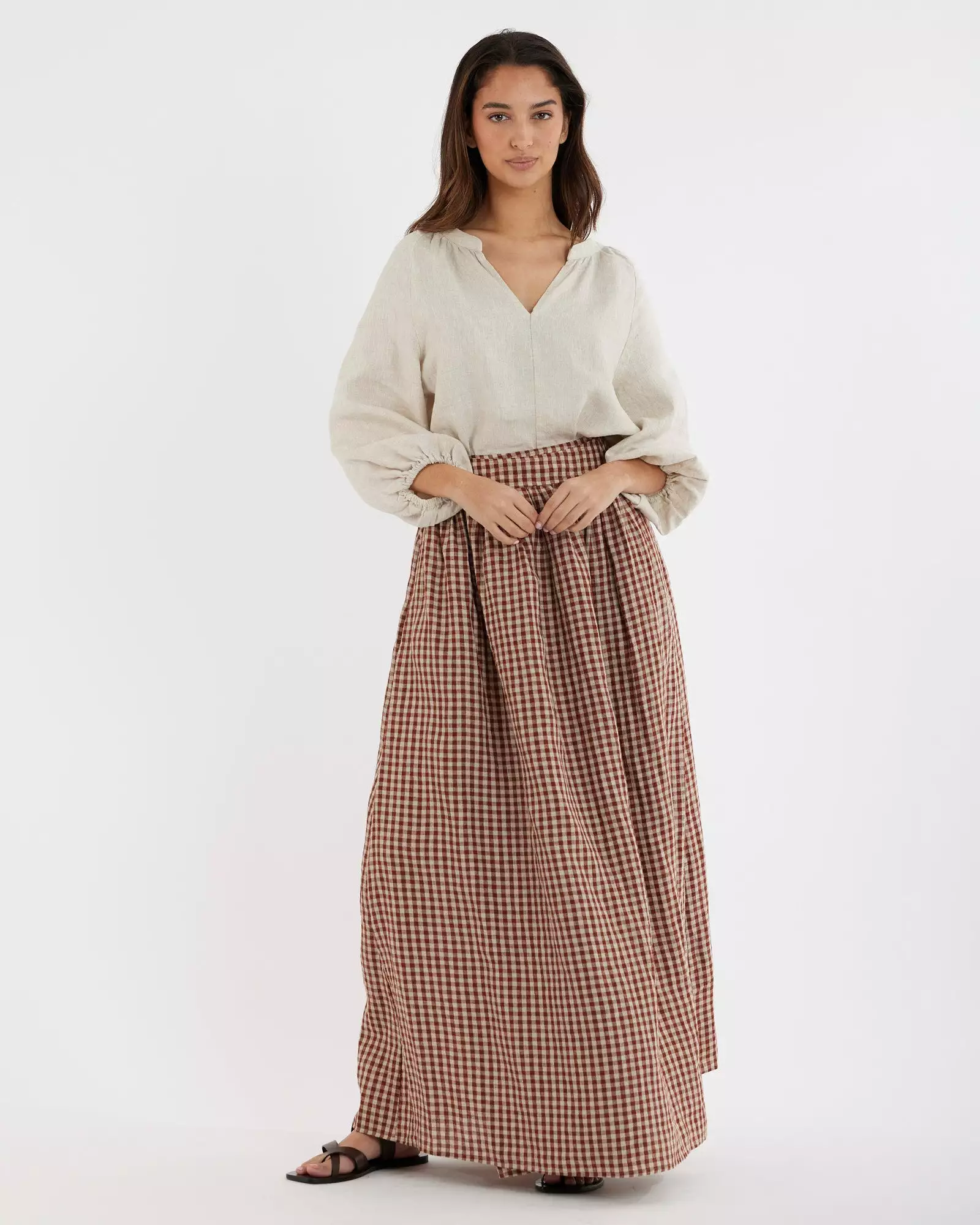 Hazel Wrap Skirt - Checkered Design