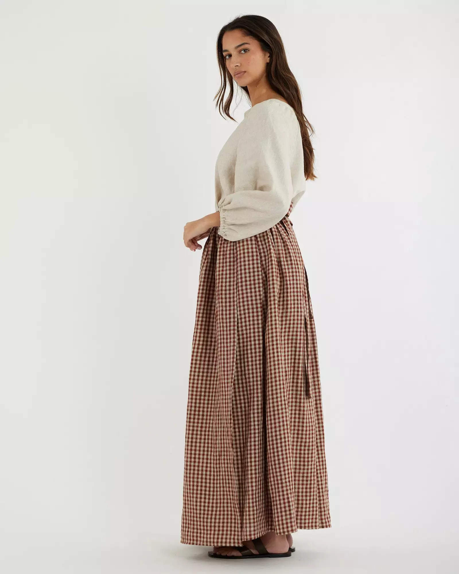 Hazel Wrap Skirt - Checkered Design