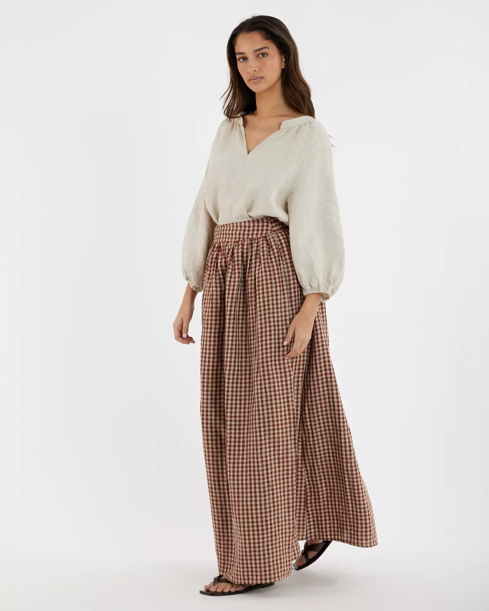 Hazel Wrap Skirt - Checkered Design