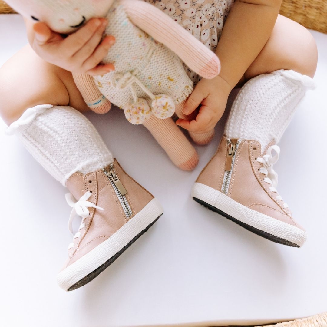 High Top Sneakers in Blush