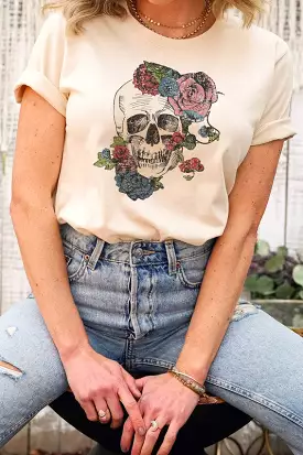 Horror Fall Flowers T-Shirt Plus Size