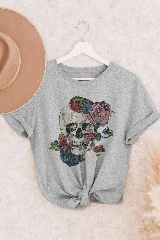 Horror Fall Flowers T-Shirt Plus Size