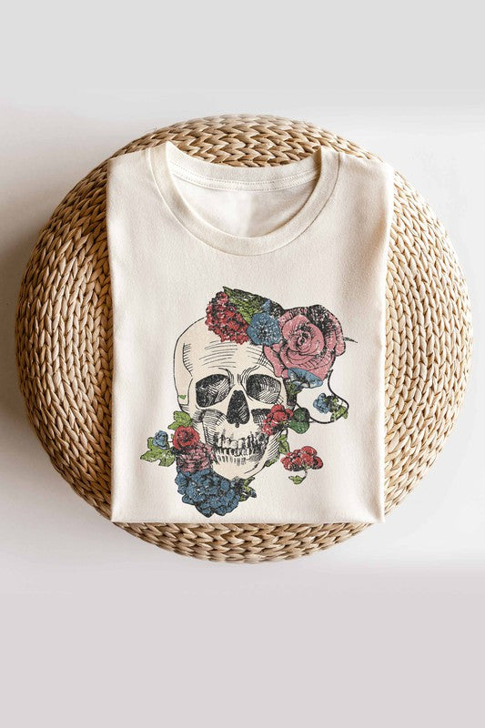 Horror Fall Flowers T-Shirt Plus Size