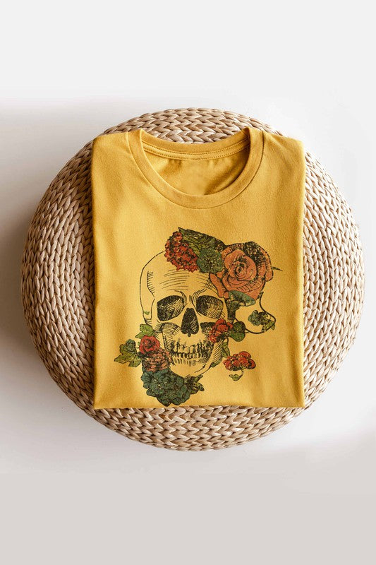 Horror Fall Flowers T-Shirt Plus Size