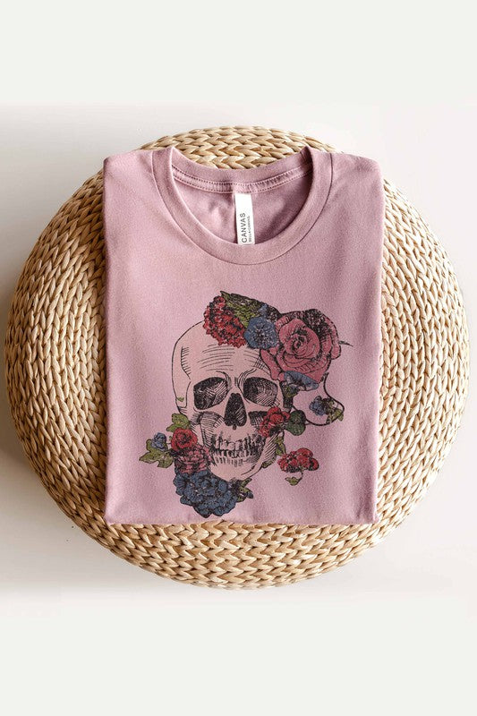 Horror Fall Flowers T-Shirt Plus Size