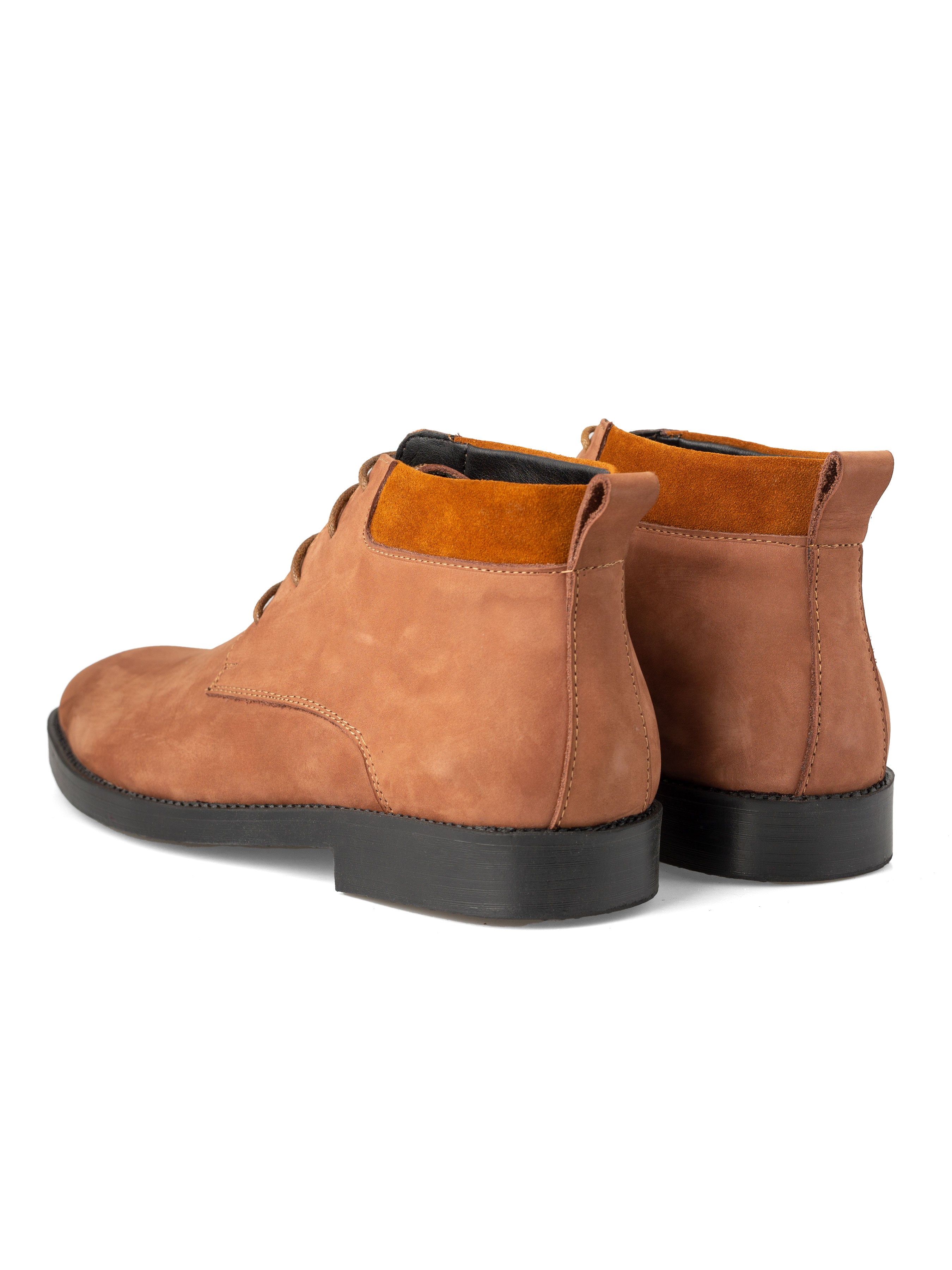 Hunter Chukka Boots - Cinnamon Brown Nubuck Leather Boots with Crepe Sole