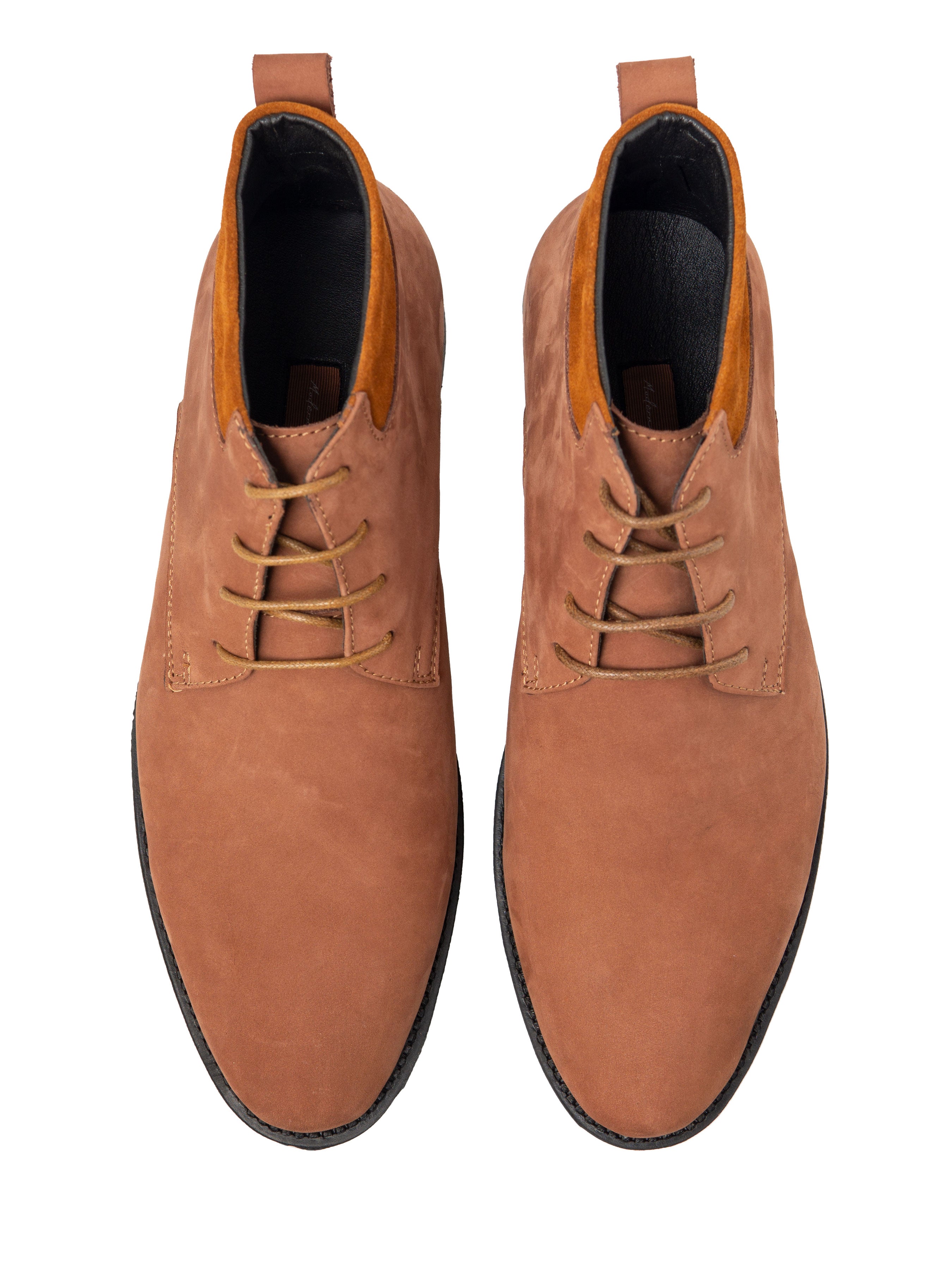 Hunter Chukka Boots - Cinnamon Brown Nubuck Leather Boots with Crepe Sole