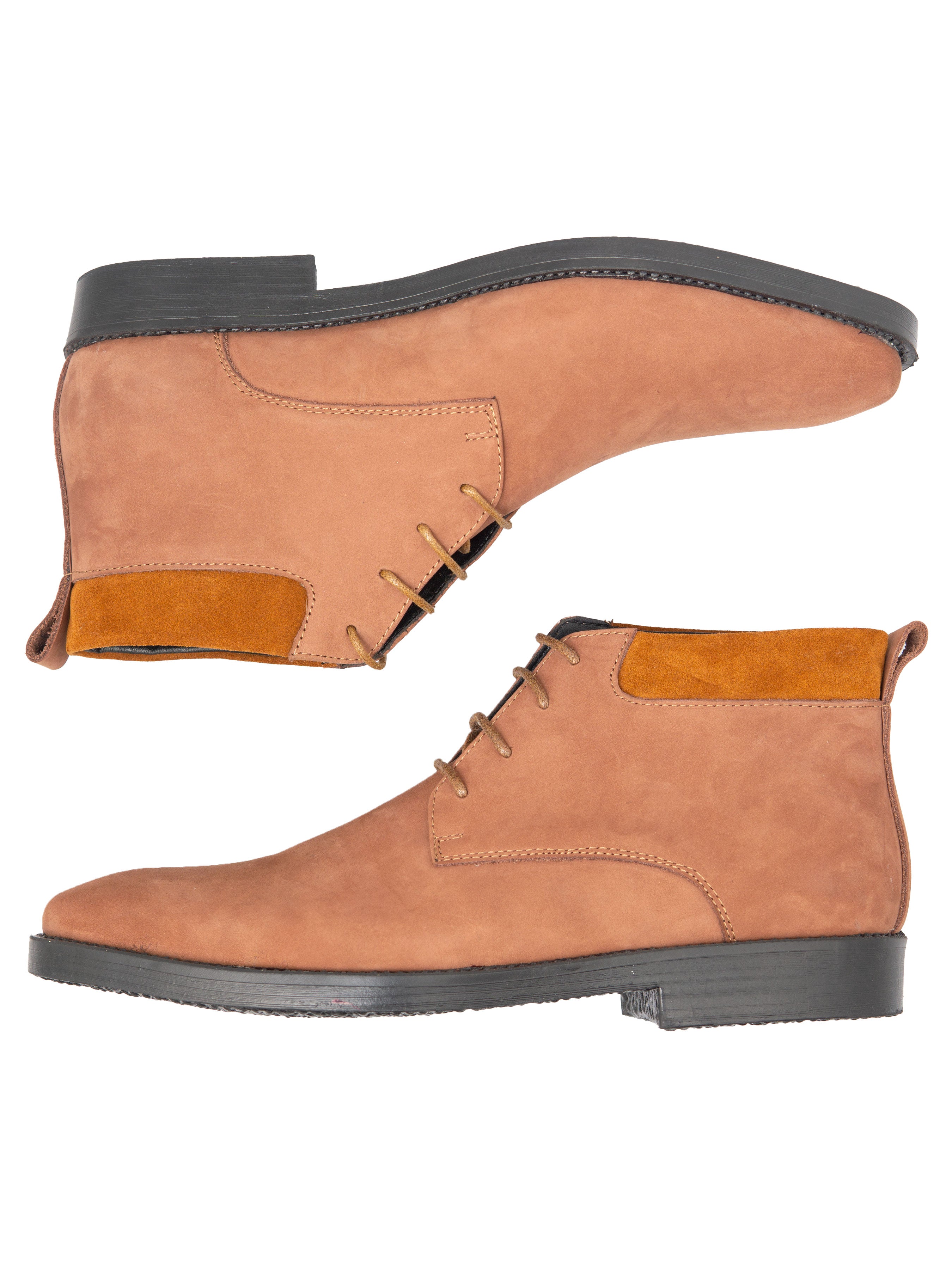 Hunter Chukka Boots - Cinnamon Brown Nubuck Leather Boots with Crepe Sole