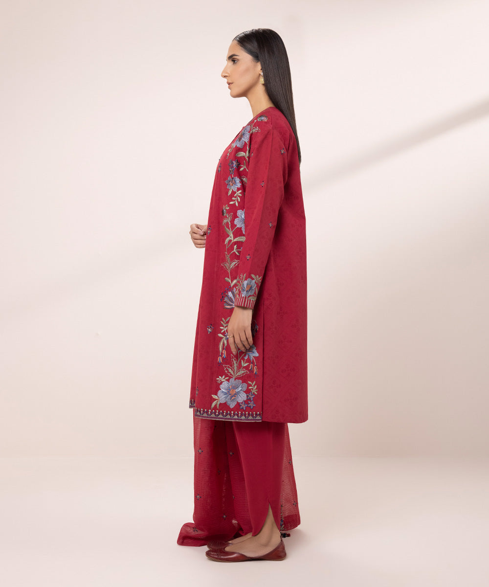 Jacquard Suit with Embroidery - 3 Piece Set