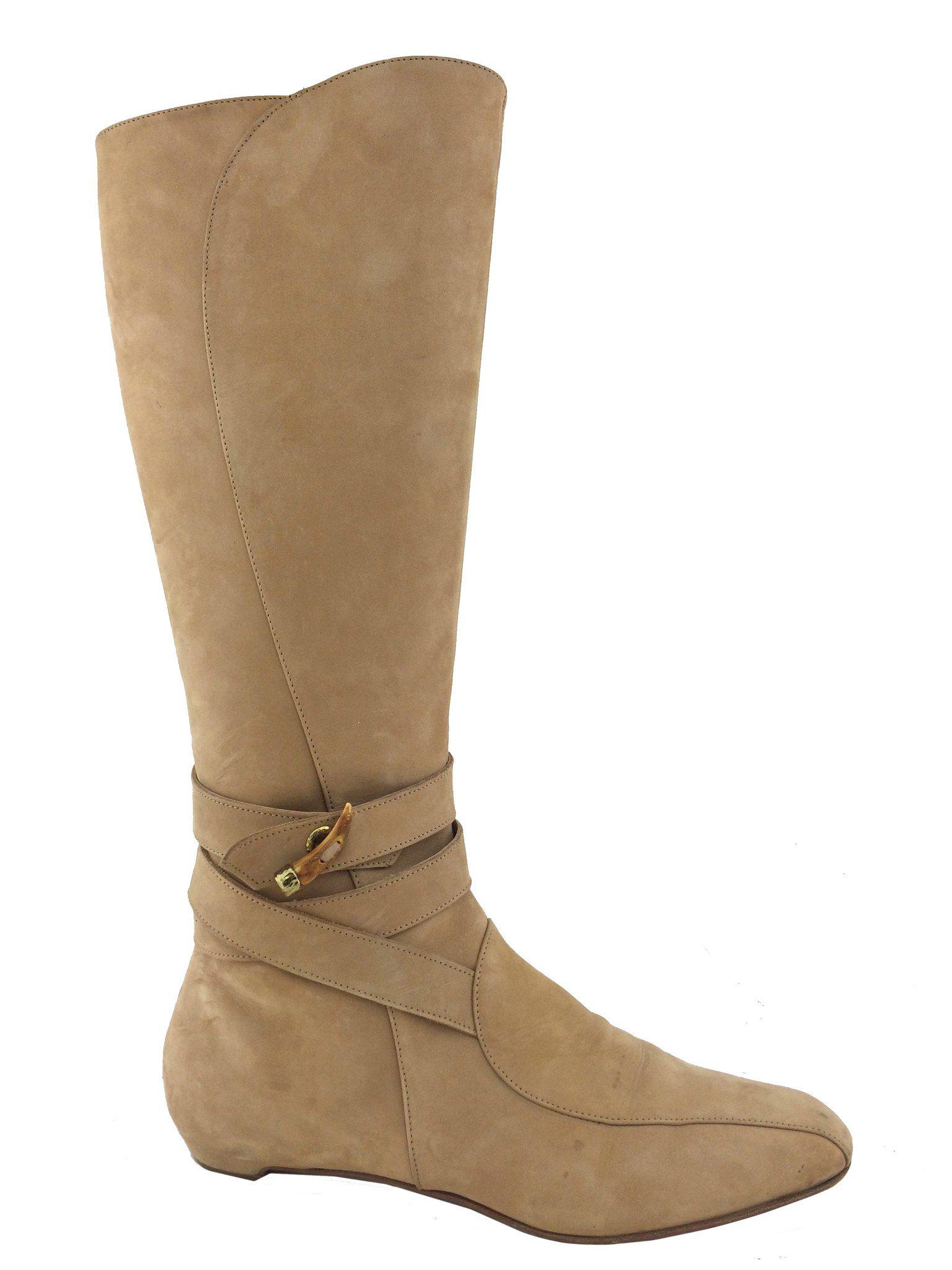 Jimmy Choo Suede Buckle Knee-High Boots Size 8.5 - Buy Online Now