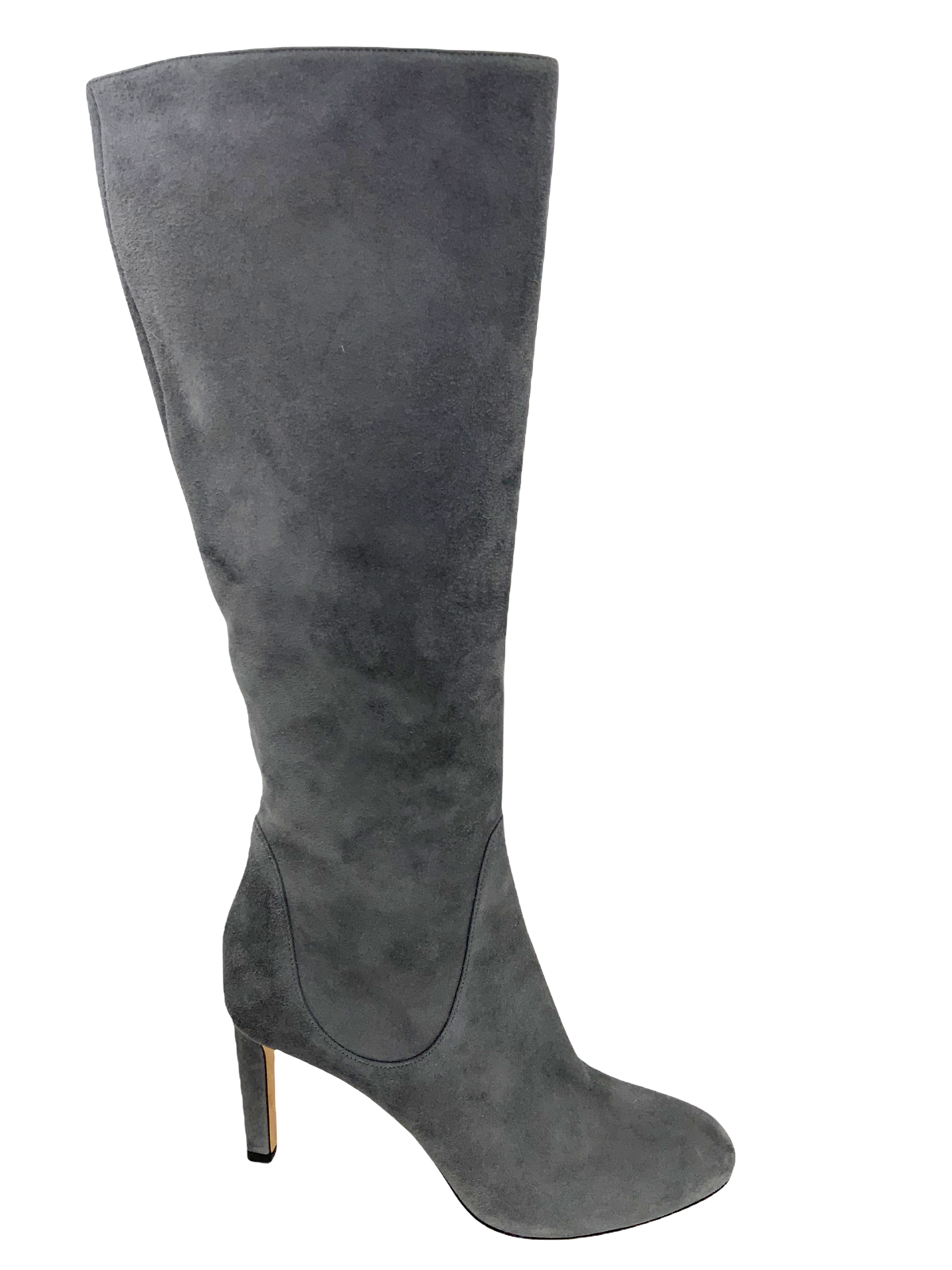 Jimmy Choo Tempe 85 Suede Mid-Calf Boots - Size 7.5