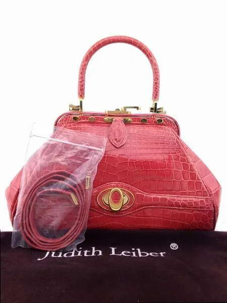 Judith Leiber Large Crocodile Kelly Satchel Bag - NEW.