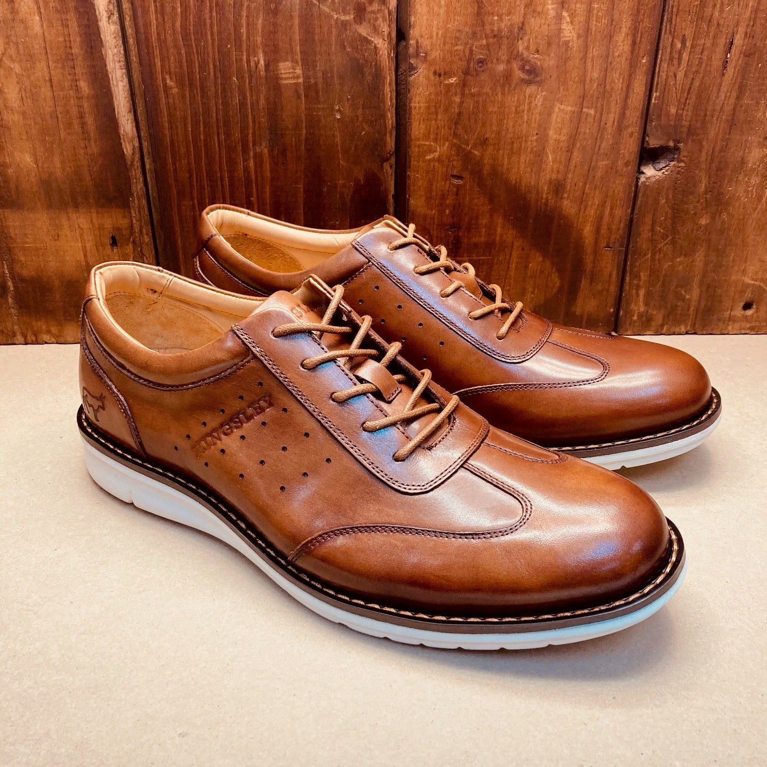 Kingsley Heath Retro Wingtip Tan/White Sneaker