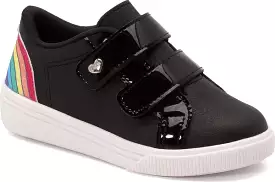 Klin Girls Velcro Rainbow Sneaker - Black [RESULT]