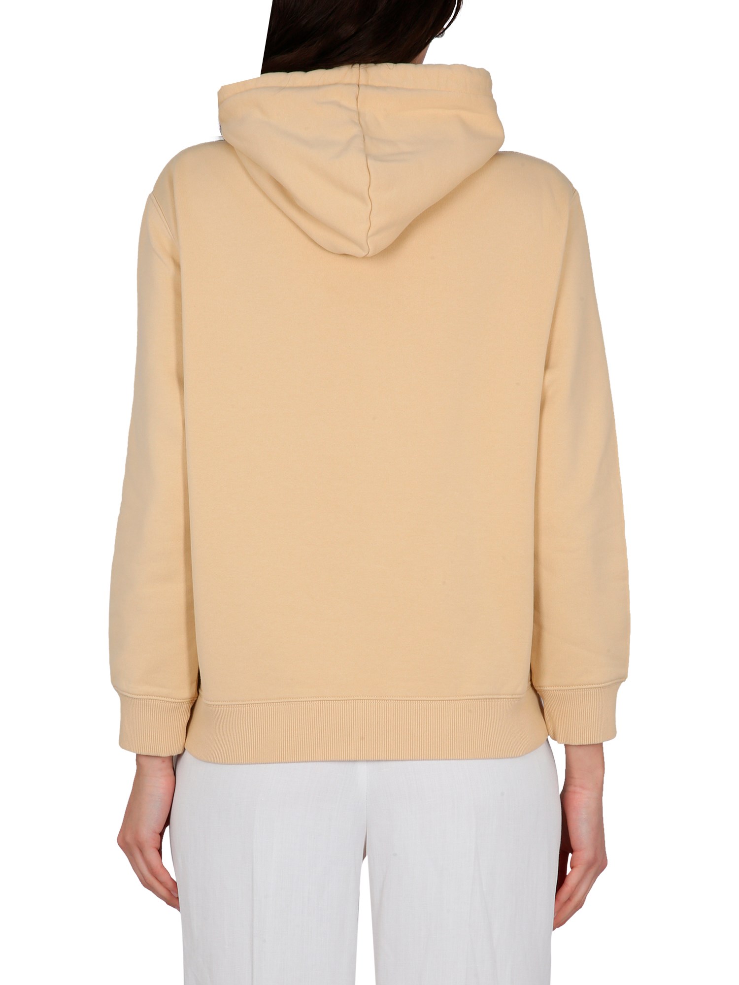 LANVIN    COTTON HOODED SWEATSHIRT WITH LOGO EMBROIDERY