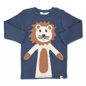 Large Lion Sand - Denim Long Sleeve Tee