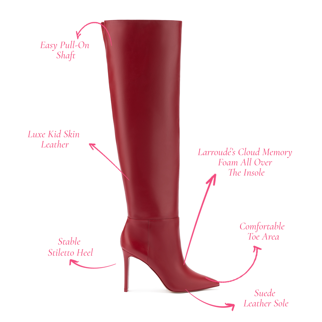 Larroudé Jennifer Fisher Boot Blood Red Leather