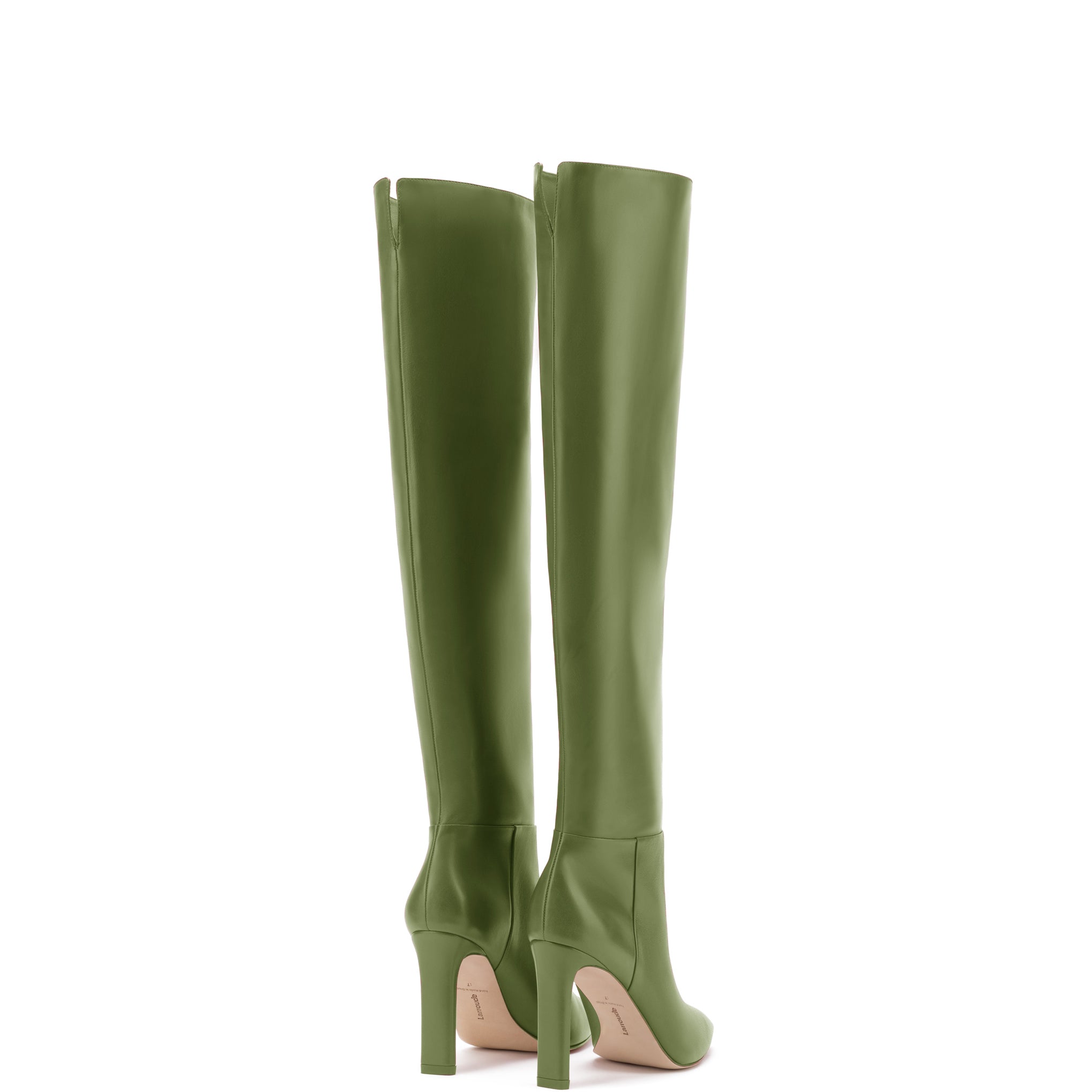 Larroudé Jennifer Fisher Olive Leather Boot