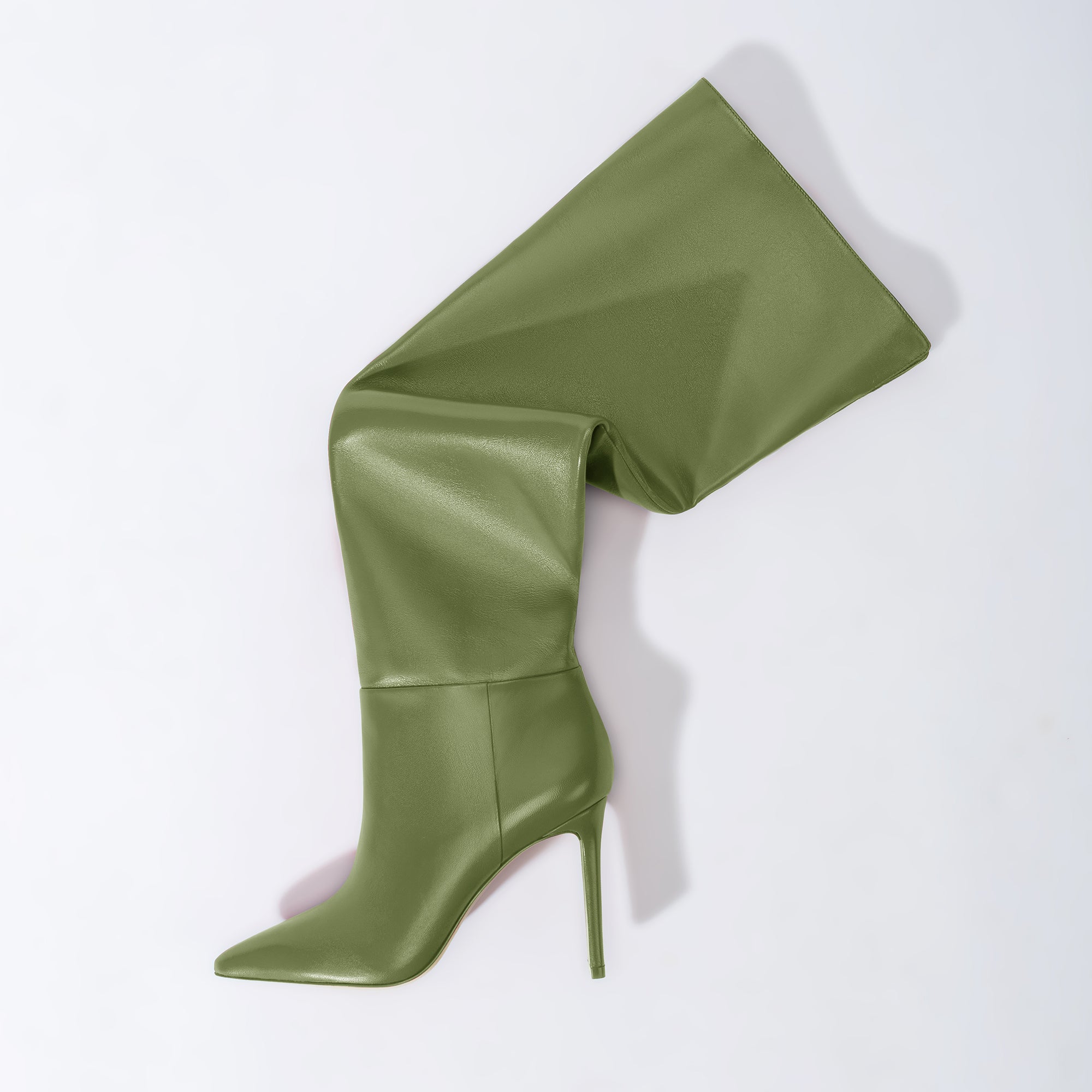 Larroudé Jennifer Fisher Olive Leather Boot