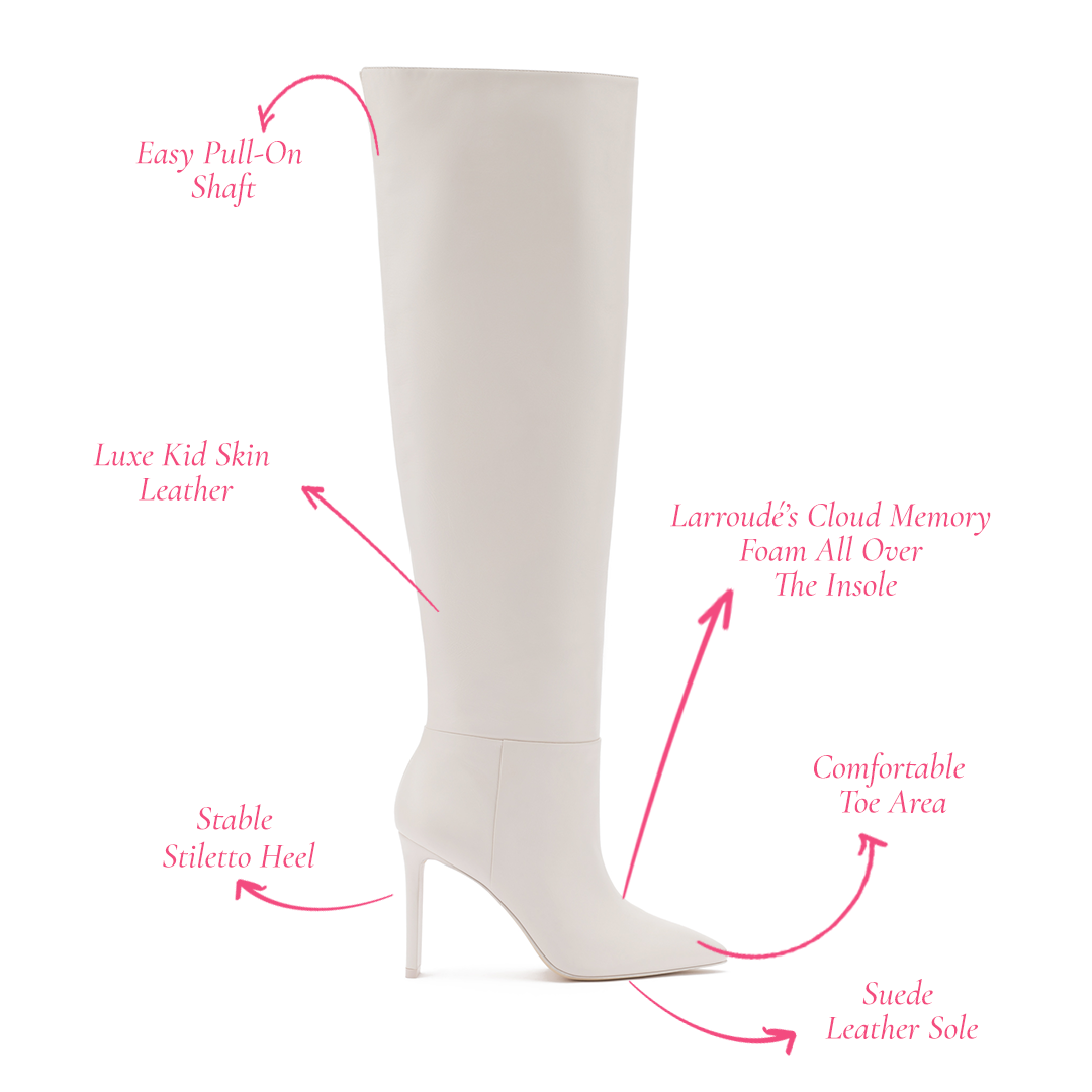 Larroudé x Jennifer Fisher Bone Leather Boot.