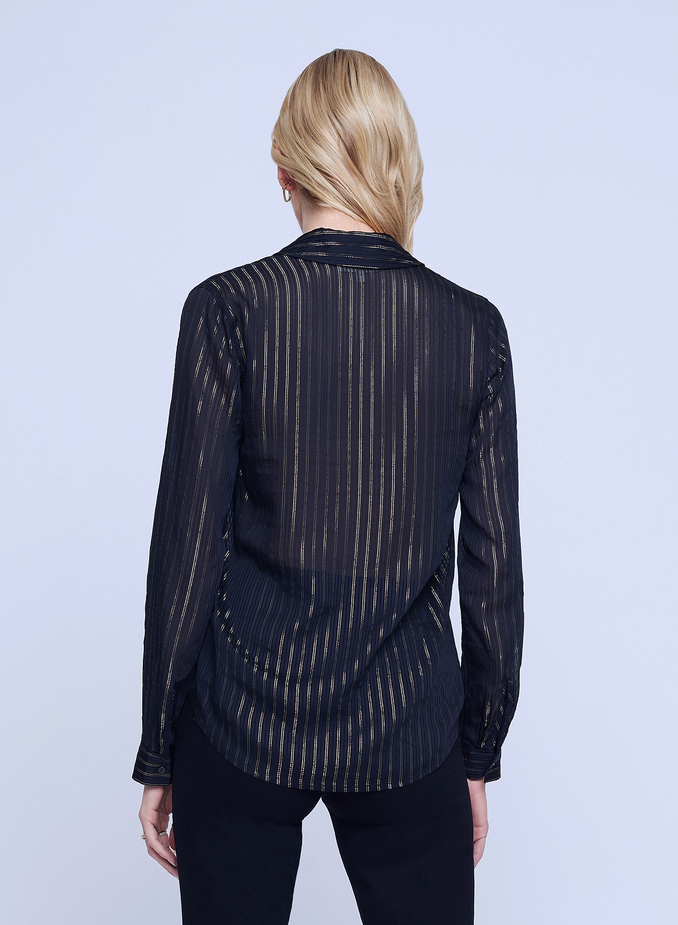 Laurent Shirt Black Gold Stripe