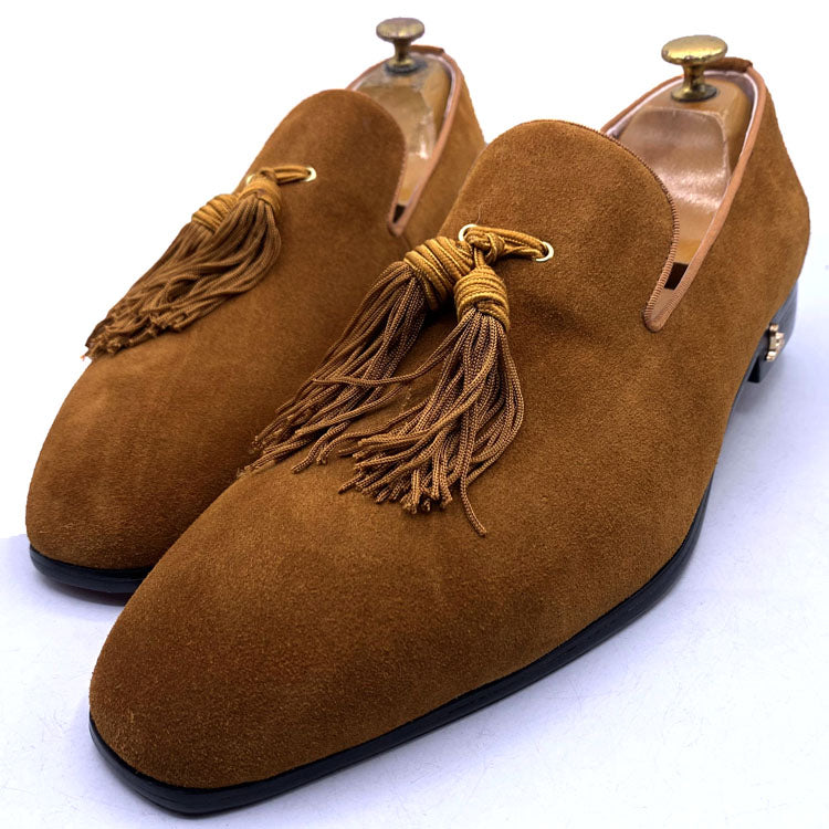 LB custard suede tassel dress shoe