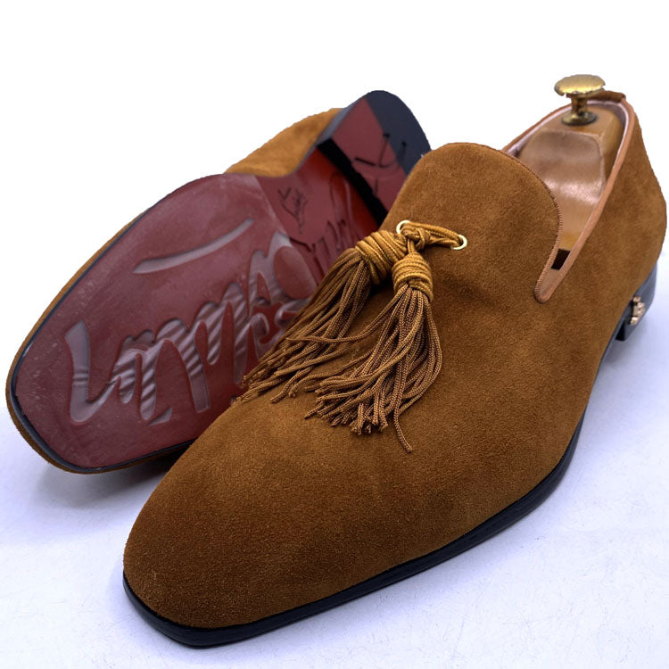 LB custard suede tassel dress shoe