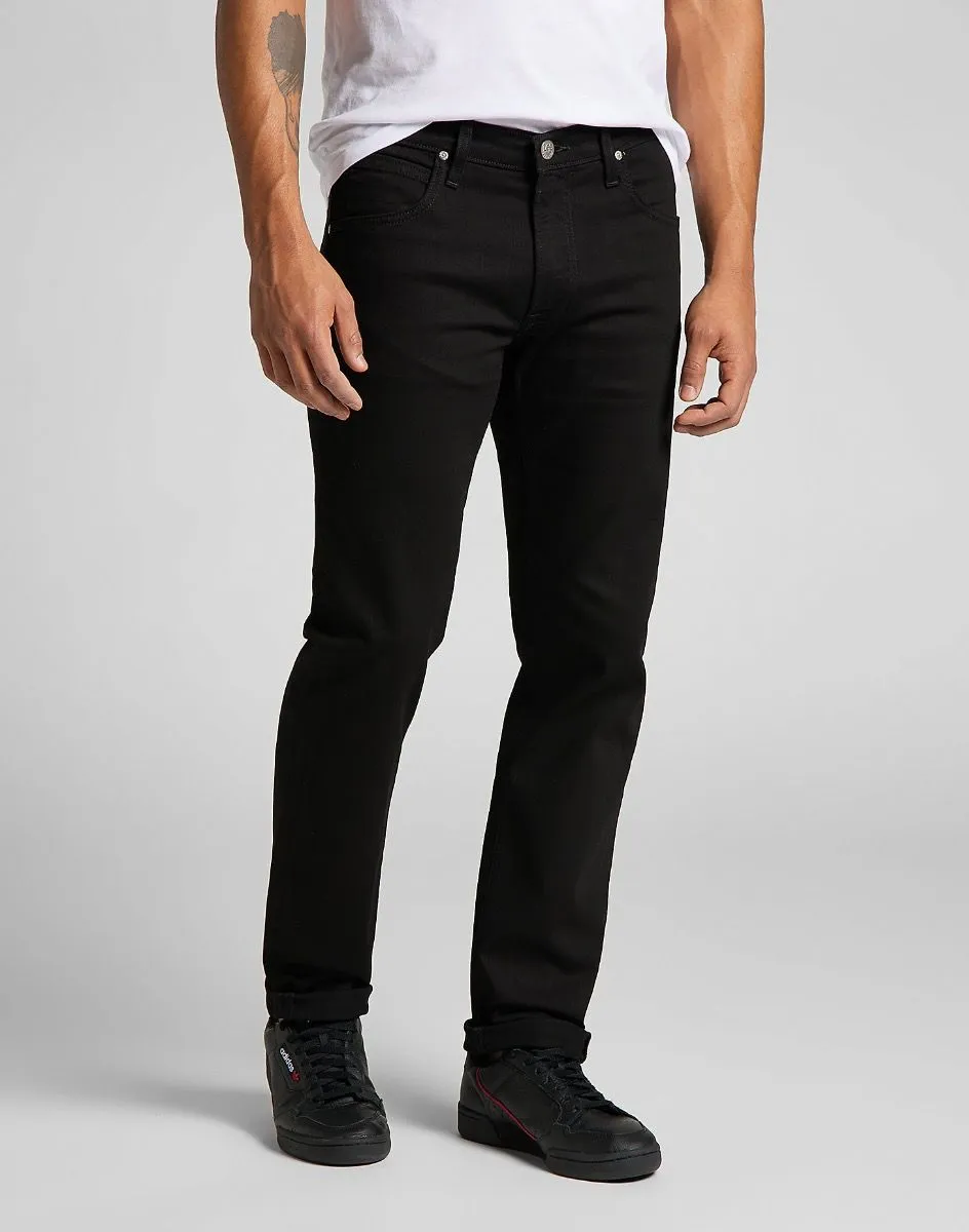 Lee Daren Zip Regular Straight Denim Jeans in Clean Black