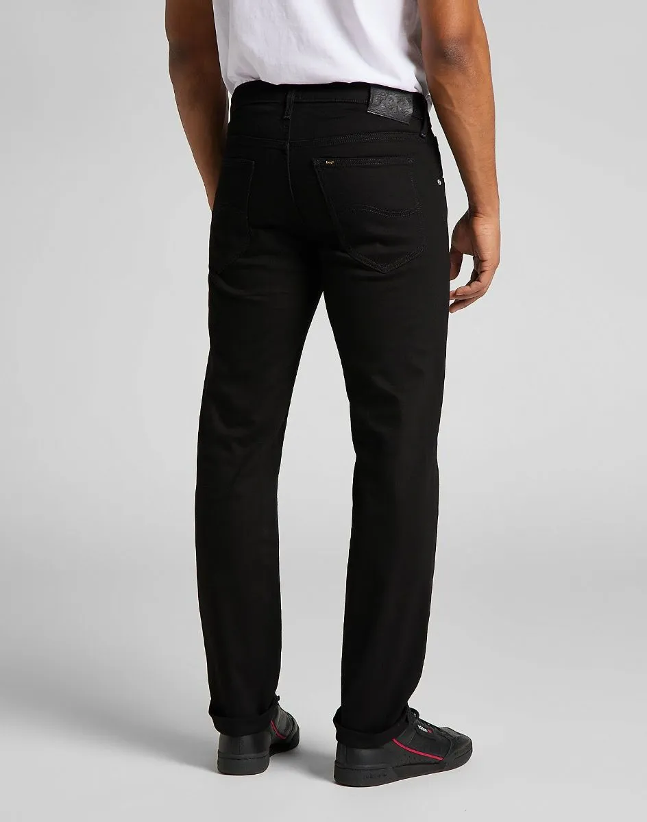 Lee Daren Zip Regular Straight Denim Jeans in Clean Black