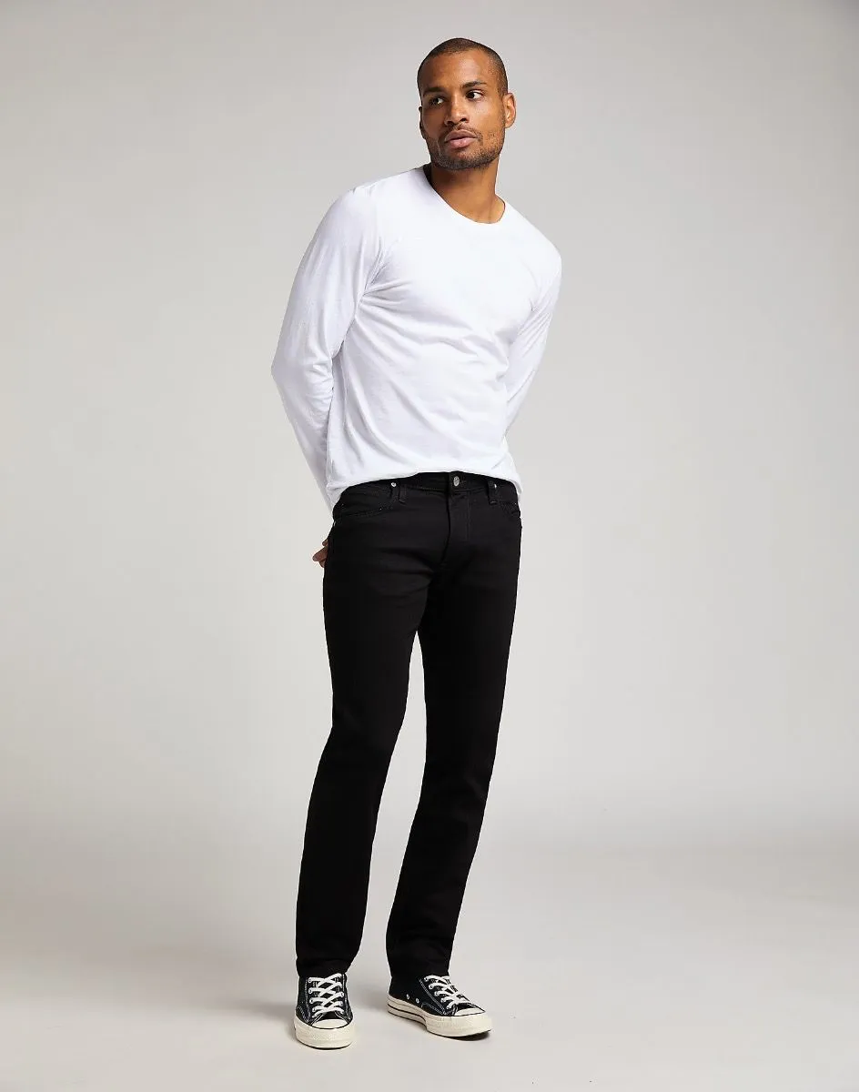 Lee Daren Zip Regular Straight Denim Jeans in Clean Black