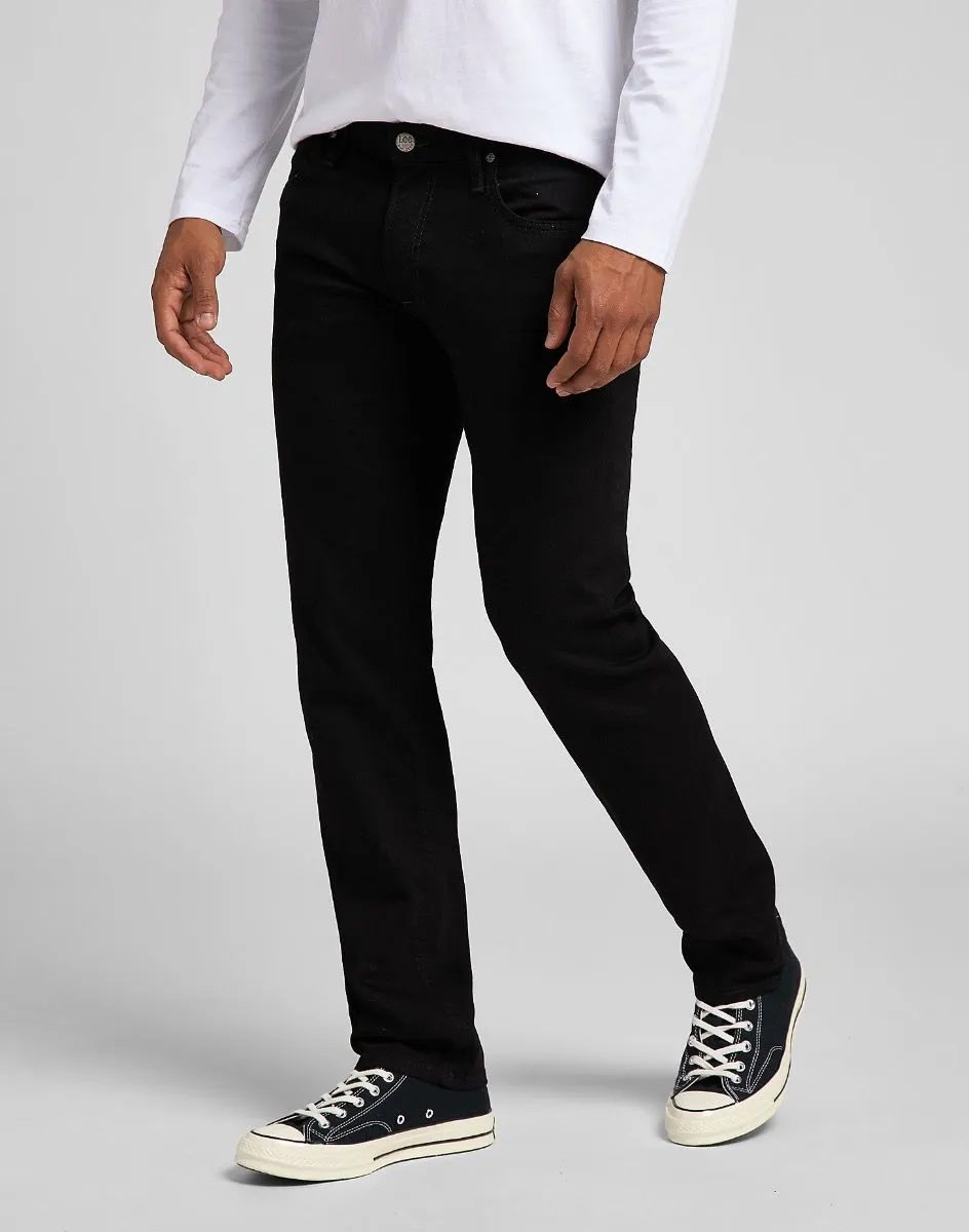 Lee Daren Zip Regular Straight Denim Jeans in Clean Black