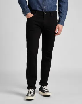 Clean Black Lee Rider Regular Slim Stretch Denim Jeans